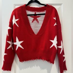 Cropped Star Sweater